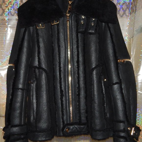 Balmain Double Zipper Men's Shearling coat - Picture 2 of 8